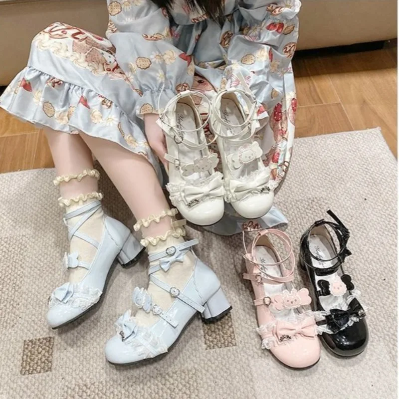 Sweet Cute Lace Bow Lolita Shoes for Women Designer Wedding Mary Jane Woman's Shoes Elegant Comfortable Women's Pumps and Heels
Sweet Cute Lace Bow Lolita Shoes for Women Designer Wedding Mary Jane Woman's Shoes Elegant Comfortable Women's Pumps and Heels