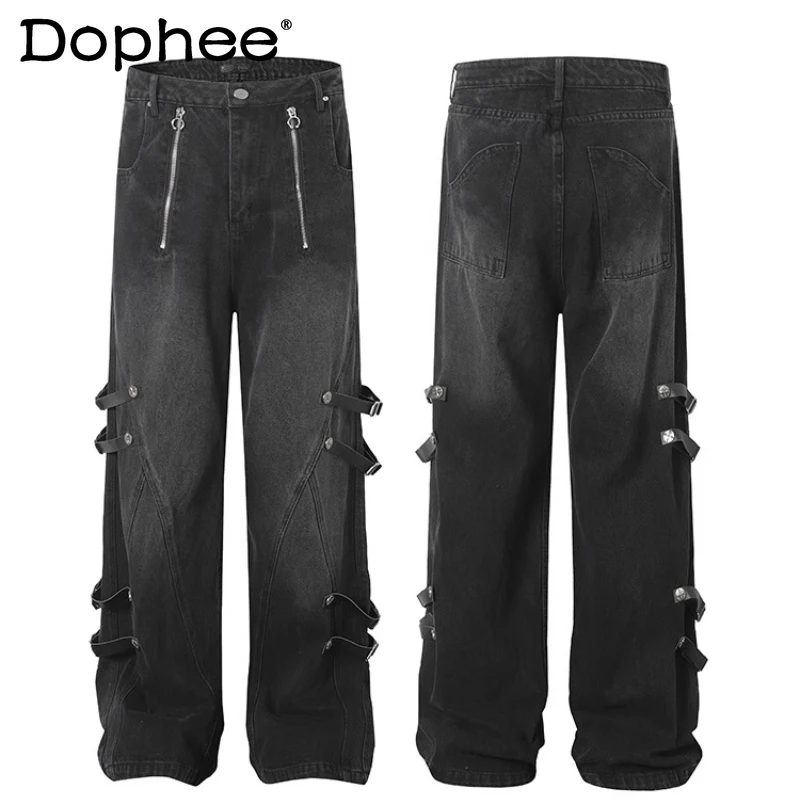 Men's 2025 Summer Autumn New Trend Jeans Male Wide-leg Flared Denim Trousers Belt Decorative Multi Zipper Decoration Denim Pants
Men's 2025 Summer Autumn New Trend Jeans Male Wide-leg Flared Denim Trousers Belt Decorative Multi Zipper Decoration Denim Pants