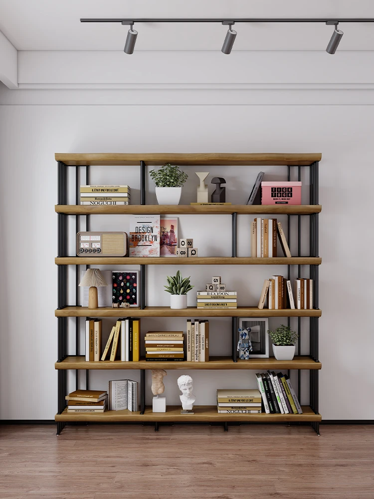 Wrought iron solid wood bookshelf floor shelf storage living room office simple multi-layer wall shelf
Wrought iron solid wood bookshelf floor shelf storage living room office simple multi-layer wall shelf
