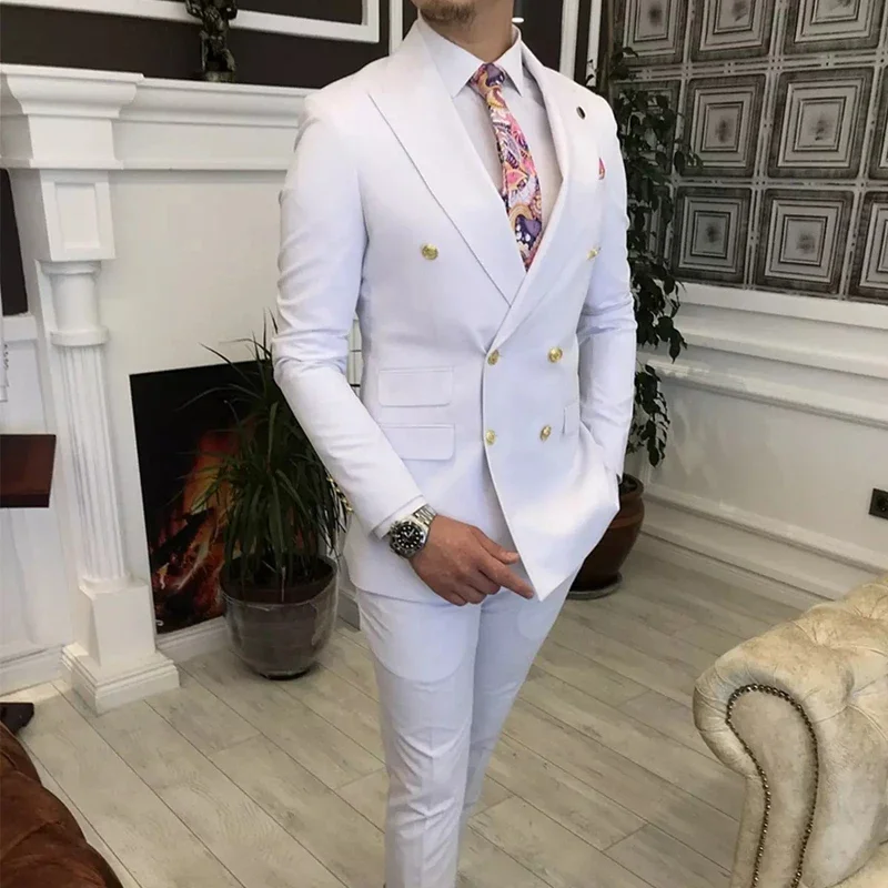 Double Breasted Suits For Men With Peaked Lapel Slim Fit 2 Piece Wedding Tuxedo Man Fashion Male Prom Costume Jacket Pants 2024
Double Breasted Suits For Men With Peaked Lapel Slim Fit 2 Piece Wedding Tuxedo Man Fashion Male Prom Costume Jacket Pants 2024