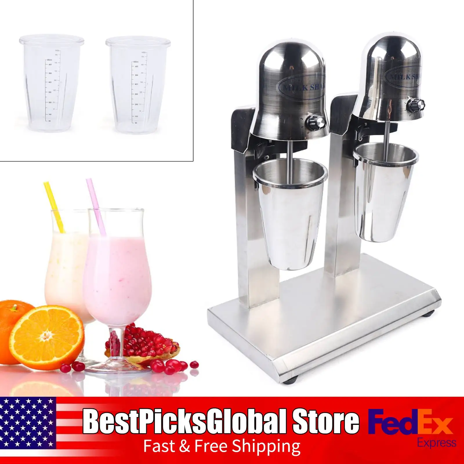 Dual Head Milkshake Maker, 2-Speed Blender 10000/14000 RPM, 110V, Stainless Steel Milk Shaker Machine for Mixing Blending
Dual Head Milkshake Maker, 2-Speed Blender 10000/14000 RPM, 110V, Stainless Steel Milk Shaker Machine for Mixing Blending