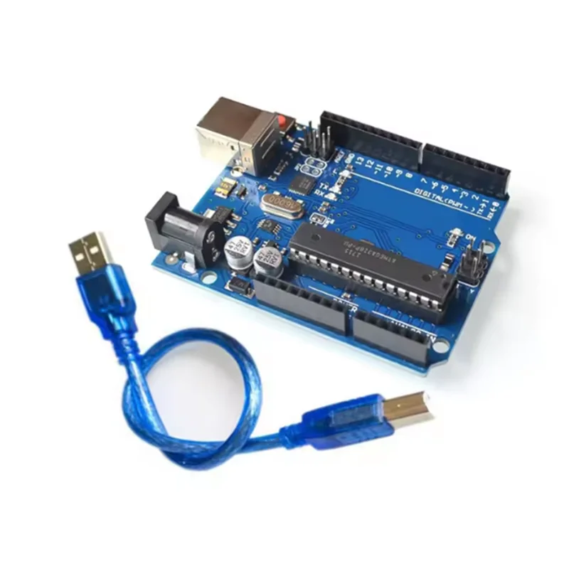 Высококачественный комплект UNO R3 Official Box с чипами ATMEGA16U2+MEGA328P для платы Arduino UNO R3 + USB-кабель
Высококачественный комплект UNO R3 Official Box с чипами ATMEGA16U2+MEGA328P для платы Arduino UNO R3 + USB-кабель