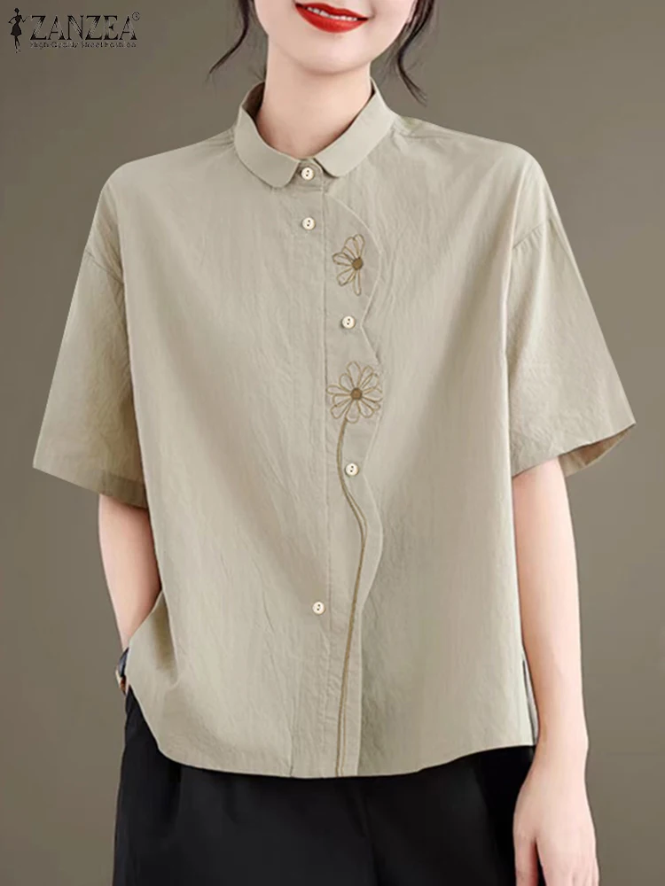 ZANZEA Holiday Wave Hem Korean Tunics Women Vintage Embroidery Blouse Fashion Summer Shirt 2025 Casual Loose Lapel Collar Tops
ZANZEA Holiday Wave Hem Korean Tunics Women Vintage Embroidery Blouse Fashion Summer Shirt 2025 Casual Loose Lapel Collar Tops