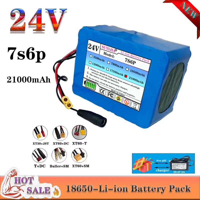 24V 21Ah 7S6P lithium battery 250W 29.4v 21000mAh 18650 battery 15A power base BMS power supply + 29.4v 2A charger
24V 21Ah 7S6P lithium battery 250W 29.4v 21000mAh 18650 battery 15A power base BMS power supply + 29.4v 2A charger
