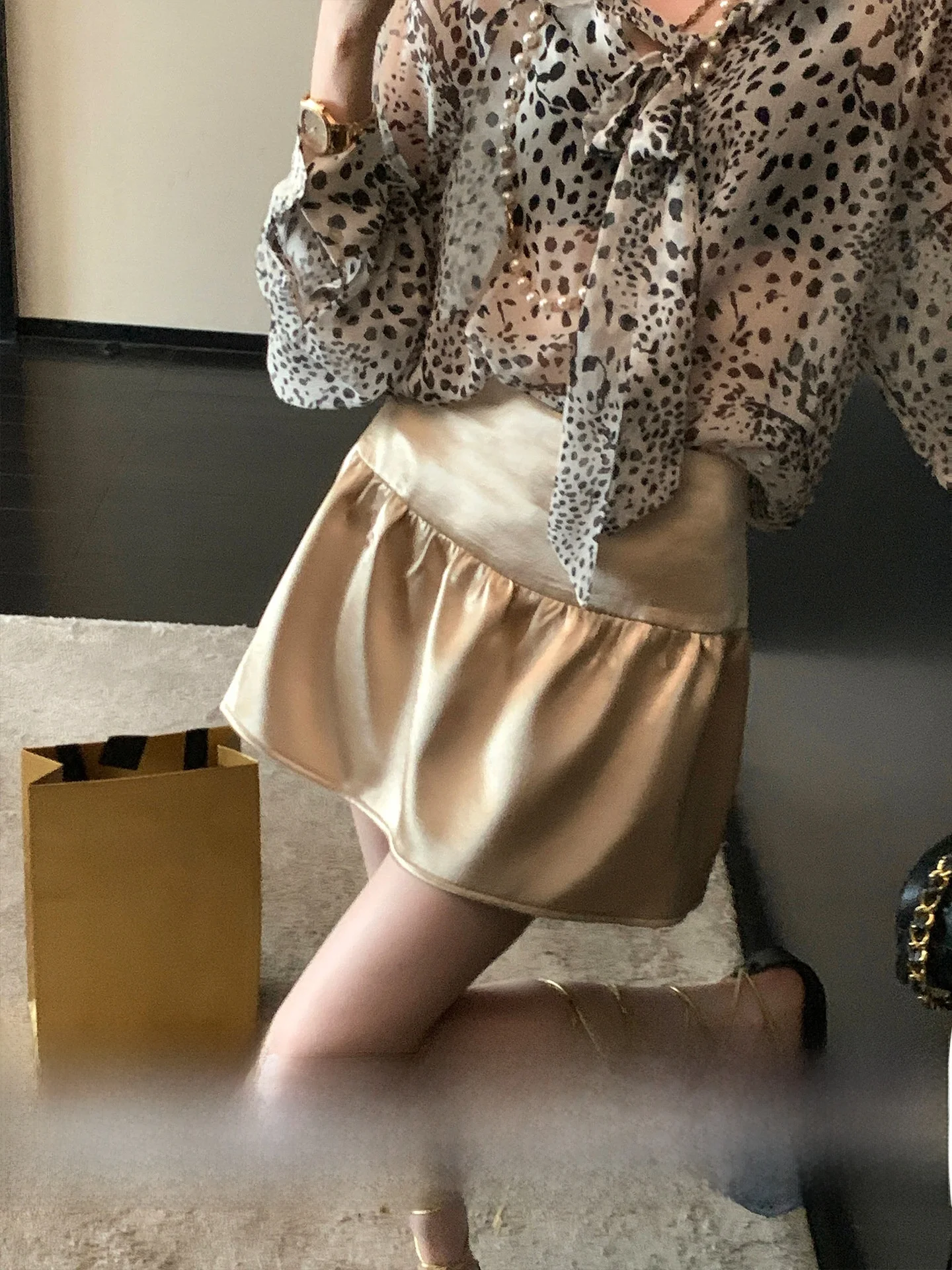 Shiny Satin A-Line Skirt with Lace Trim High Waist Women's Fashion Vintage Glowing Half-length Skirts by Qiu Qiu Yang
Shiny Satin A-Line Skirt with Lace Trim High Waist Women's Fashion Vintage Glowing Half-length Skirts by Qiu Qiu Yang