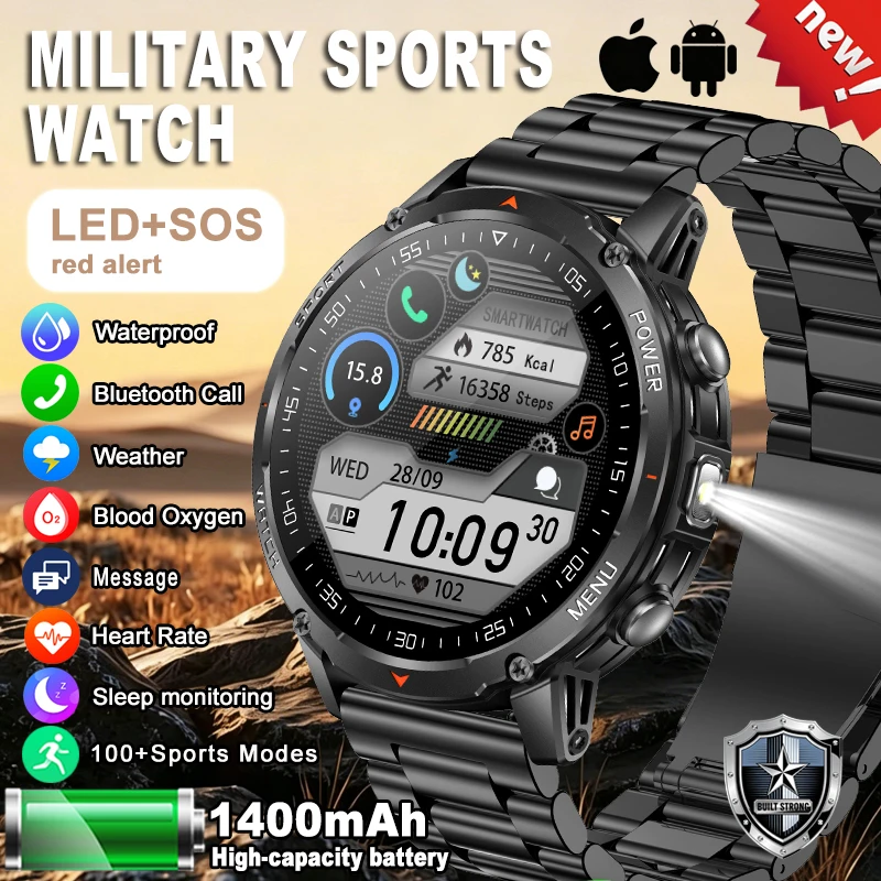 2026 Military 1400mAh Battery Smart Watch Men 1.53-Inch AMOLED Sport GPS Track Bluetooth Call Smartwatch For Android IOS gift
2026 Military 1400mAh Battery Smart Watch Men 1.53-Inch AMOLED Sport GPS Track Bluetooth Call Smartwatch For Android IOS gift