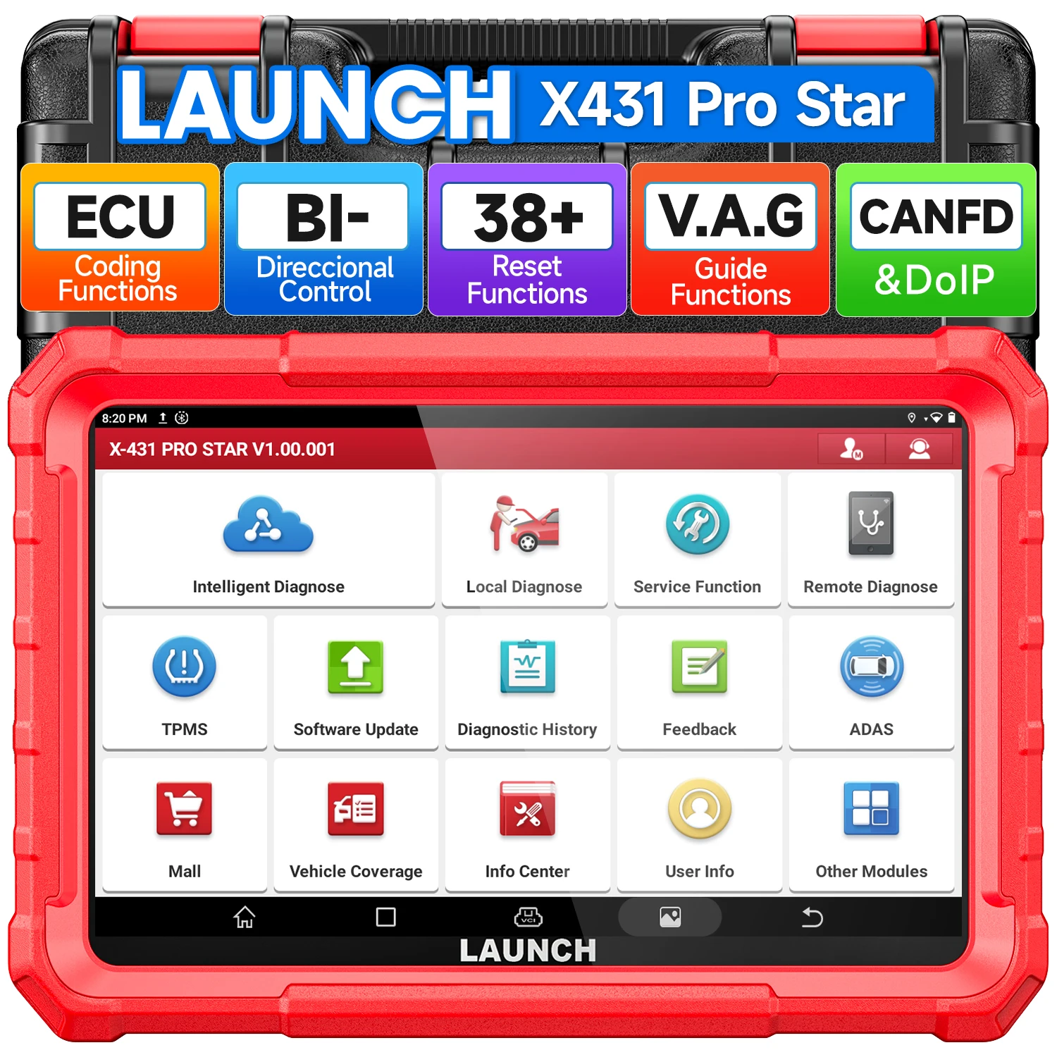 LAUNCH X431 Pro Star OBD2 сканер полная система двунаправленная диагностика 37+ услуг инструмент сканирования кодирования ЭБУ с CANFD DoIP FCA
LAUNCH X431 Pro Star OBD2 сканер полная система двунаправленная диагностика 37+ услуг инструмент сканирования кодирования ЭБУ с CANFD DoIP FCA