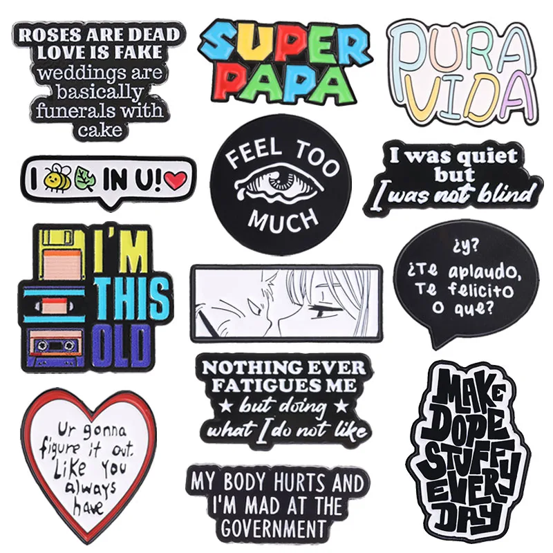 Feel Too Much Enamel Pins Custom Quotes Weddings Are Basically Funerals With Cake Super Papa Brooches Lapel Badge Jewelry Gifts
Feel Too Much Enamel Pins Custom Quotes Weddings Are Basically Funerals With Cake Super Papa Brooches Lapel Badge Jewelry Gifts