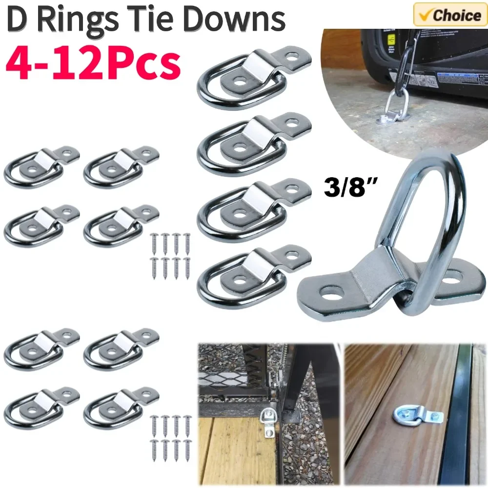 4-12Pcs D Rings Tie Down Anchors Ring Pull Hook Stainless Steel Lashing Ring Load Fit for Car Boat Cargo trailer Vehicles RV Van
4-12Pcs D Rings Tie Down Anchors Ring Pull Hook Stainless Steel Lashing Ring Load Fit for Car Boat Cargo trailer Vehicles RV Van