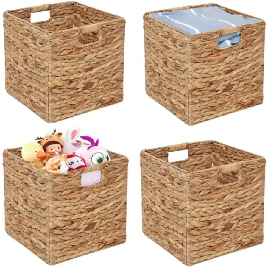 11x11in Storage Baskets 4 Pcs Square Baskets for Cube Shelf, Foldable Handwoven Water Hyacinth Storage Bins for Laundry Organiz
11x11in Storage Baskets 4 Pcs Square Baskets for Cube Shelf, Foldable Handwoven Water Hyacinth Storage Bins for Laundry Organiz