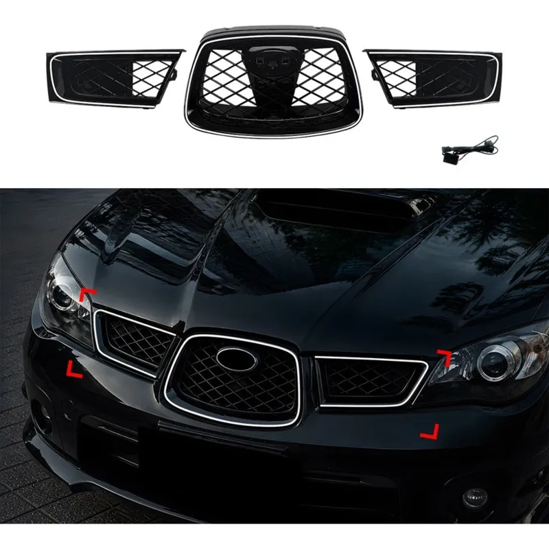 A30P-Car Front Bumper Grille Grill Accessory Kit With LED Light For Subaru Impreza WRX STI 2006-2007
A30P-Car Front Bumper Grille Grill Accessory Kit With LED Light For Subaru Impreza WRX STI 2006-2007