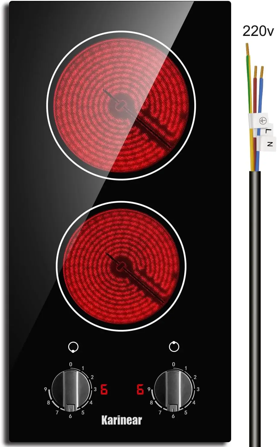 Torvani Store Karinear 2 Burner Electric Cooktop 12 Inch Built-in Electric Stove Top, 220v- 240v Radiant Cooktop with Residual Heat Indicator, Knob Control, Over-Temperature Protection, Hard Wire(No Plug)
Torvani Store Karinear 2 Burner Electric Cooktop 12 Inch Built-in Electric Stove Top, 220v- 240v Radiant Cooktop with Residual Heat Indicator, Knob Control, Over-Temperature Protection, Hard Wire(No Plug)