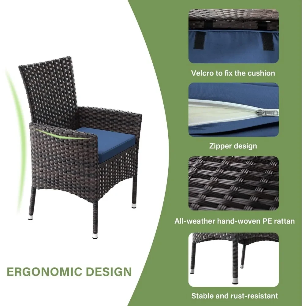 5-piece Terrace Dining Set, All-weather Willow Outdoor Furniture Set, with Tempered Glass Tabletop and Detachable Cushion
5-piece Terrace Dining Set, All-weather Willow Outdoor Furniture Set, with Tempered Glass Tabletop and Detachable Cushion