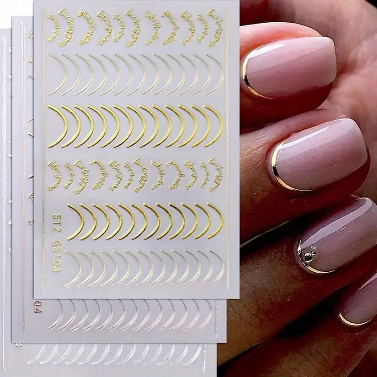 3pcs/set 3D Simple Lines Nail Stickers Rose Gold Metal Stripe Letters Decals Curve Gel Nails Art Sliders Polish Manicure Decor
3pcs/set 3D Simple Lines Nail Stickers Rose Gold Metal Stripe Letters Decals Curve Gel Nails Art Sliders Polish Manicure Decor