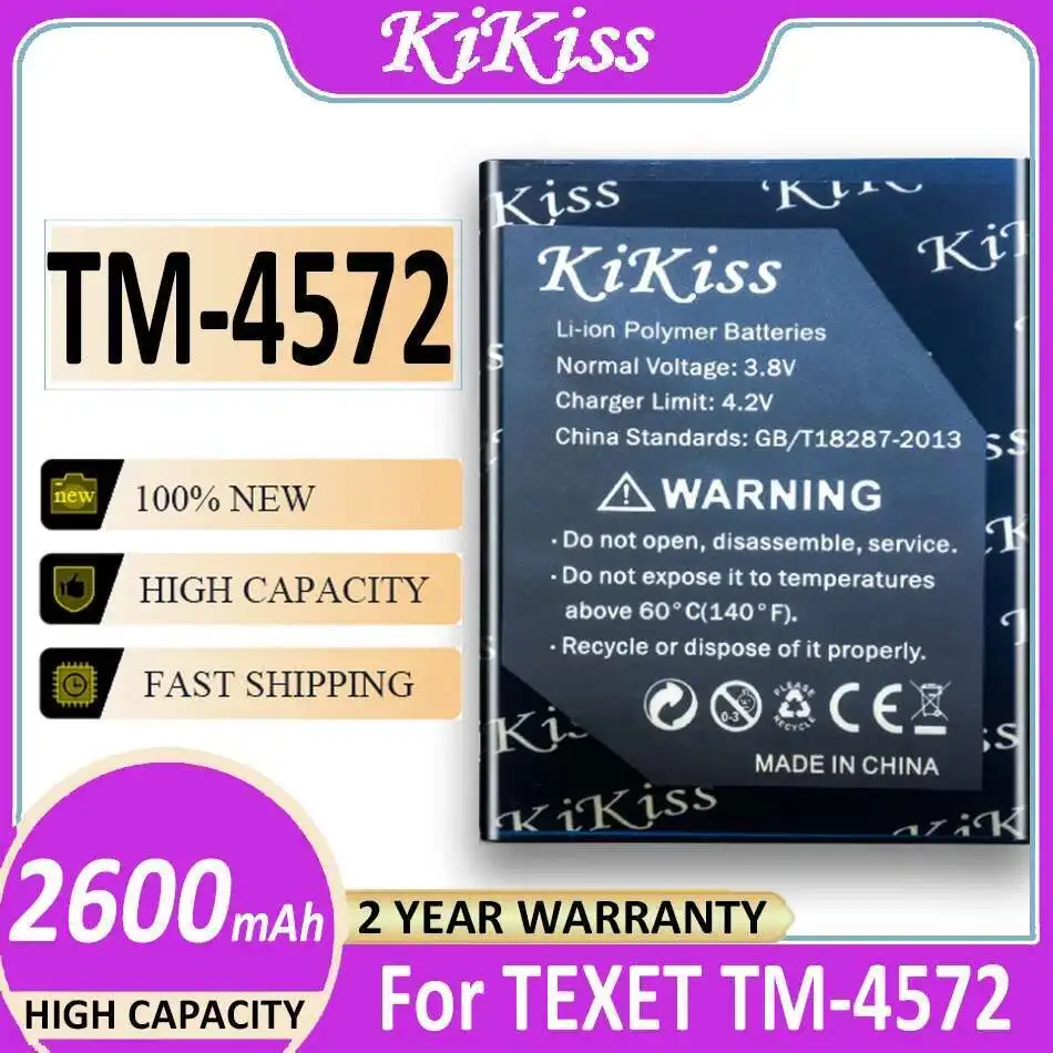 Для Texet TM-4572 TM 4572 TM4572 Аккумулятор для мобильного телефона с быстрой зарядкой 2600 мАч
Для Texet TM-4572 TM 4572 TM4572 Аккумулятор для мобильного телефона с быстрой зарядкой 2600 мАч