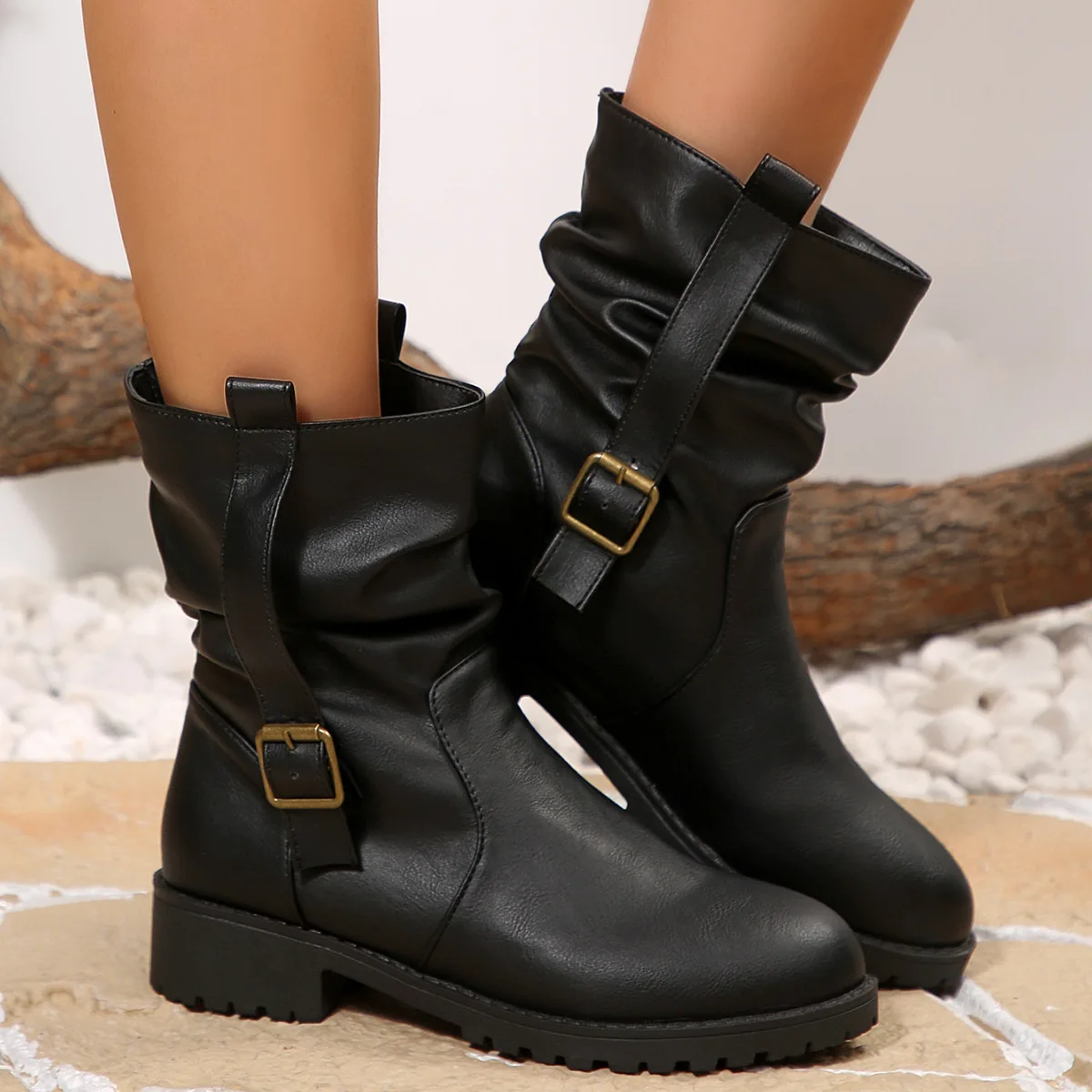 Retro Women Outdoor Fashion Mid-calf Boots Round Head New Winter Leather Boots Fashion Women's Large Size Shoes Zapatos De Mujer
Retro Women Outdoor Fashion Mid-calf Boots Round Head New Winter Leather Boots Fashion Women's Large Size Shoes Zapatos De Mujer