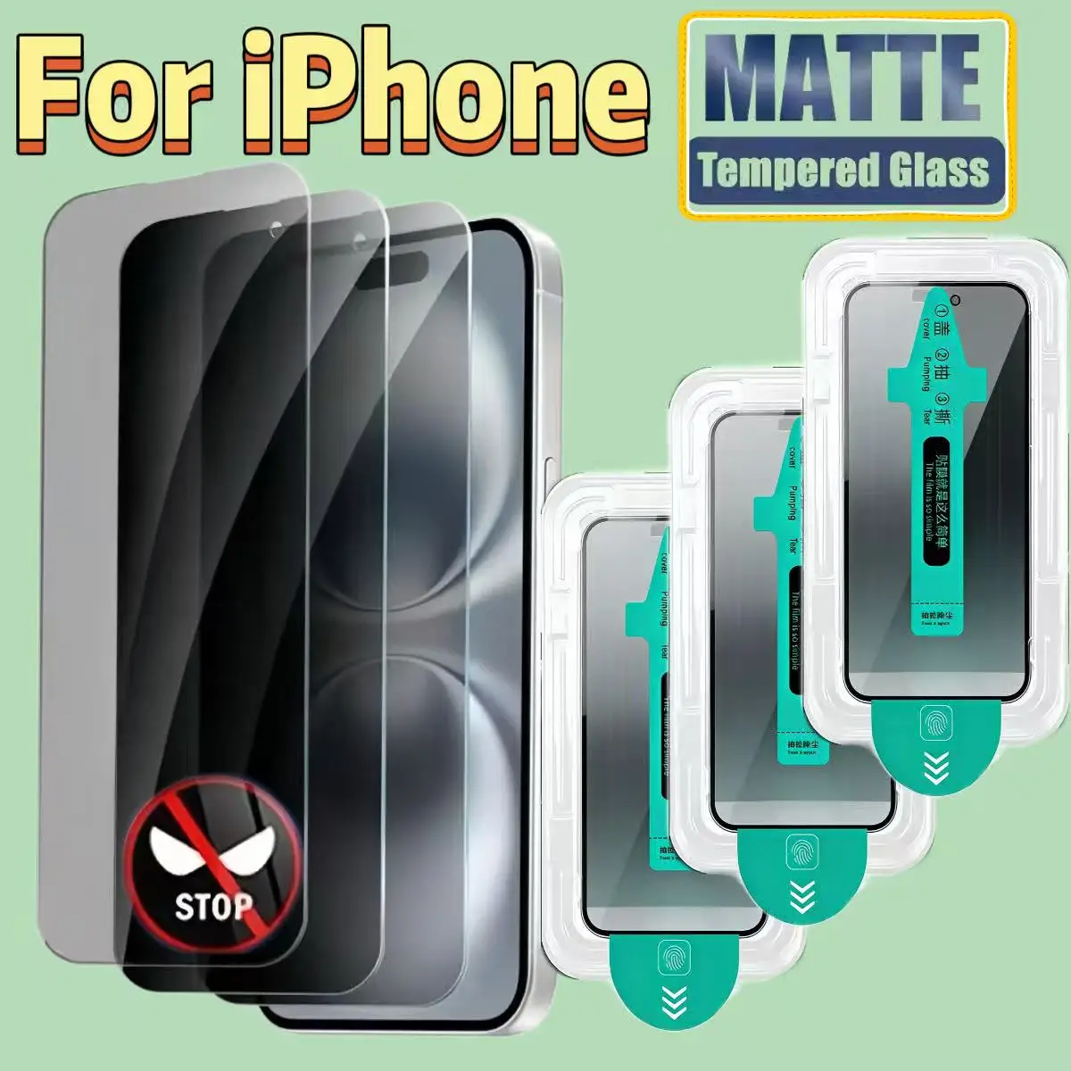3-Pack Matte Privacy Screen Protectors Compatible with iPhone Air 17/16/15/14/13/12/11 Series, Bubble-Free & Anti-Fingerprint
3-Pack Matte Privacy Screen Protectors Compatible with iPhone Air 17/16/15/14/13/12/11 Series, Bubble-Free & Anti-Fingerprint
