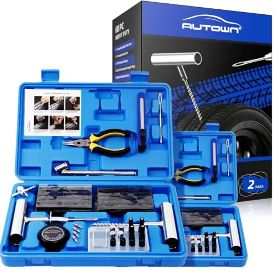 Flat Tire Repair Kit with Plug 68 Pcs for Car Motorcycle ATV Jeep Truck Tractor Flat Tire Repair 2-Pack
Flat Tire Repair Kit with Plug 68 Pcs for Car Motorcycle ATV Jeep Truck Tractor Flat Tire Repair 2-Pack
