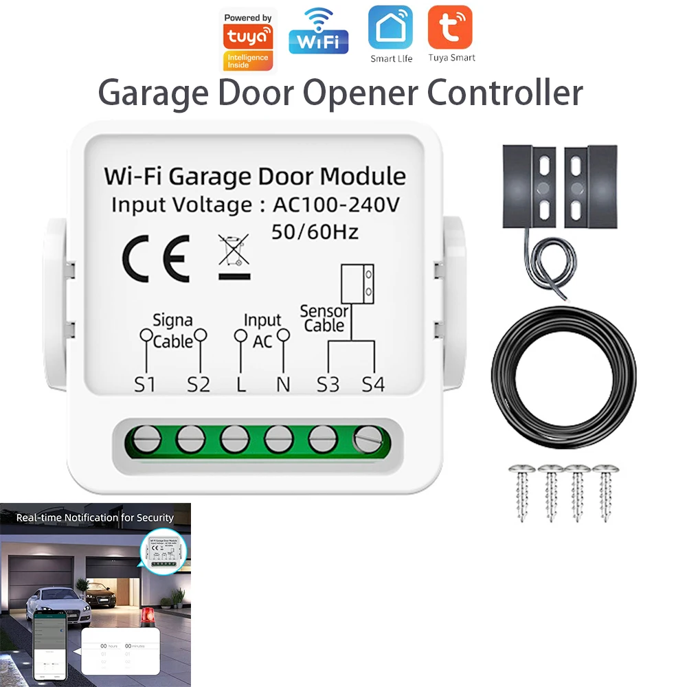 WiFi garage door controller for smart living remote Alexa Google Home Alice voice control used in work with tuya app
WiFi garage door controller for smart living remote Alexa Google Home Alice voice control used in work with tuya app