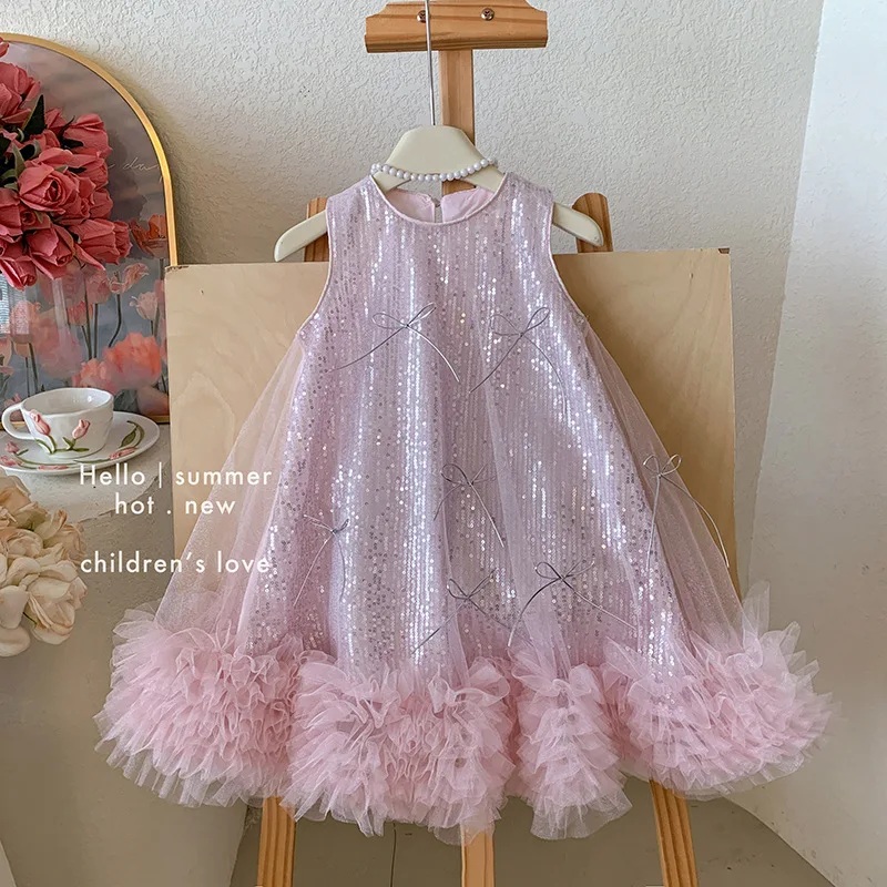 Girls' princess dress summer 2026 new style children's light luxury high-end girls' mesh vest dress
Girls' princess dress summer 2026 new style children's light luxury high-end girls' mesh vest dress