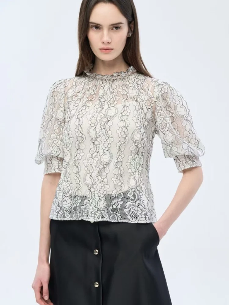 Elegant Korean Style Breathable Comfortable Lace Embroidery Bubble Sleeve Shirt Women's Cotton Short Sleeve Casual Top
Elegant Korean Style Breathable Comfortable Lace Embroidery Bubble Sleeve Shirt Women's Cotton Short Sleeve Casual Top