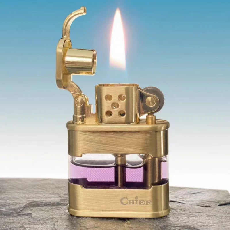 Видимый прозрачный масляный Сило с открытым пламенем, шлифовальный круг, керосиновая легкая творческая личность, ретро, винтажная зажигалка, оптовая продажа