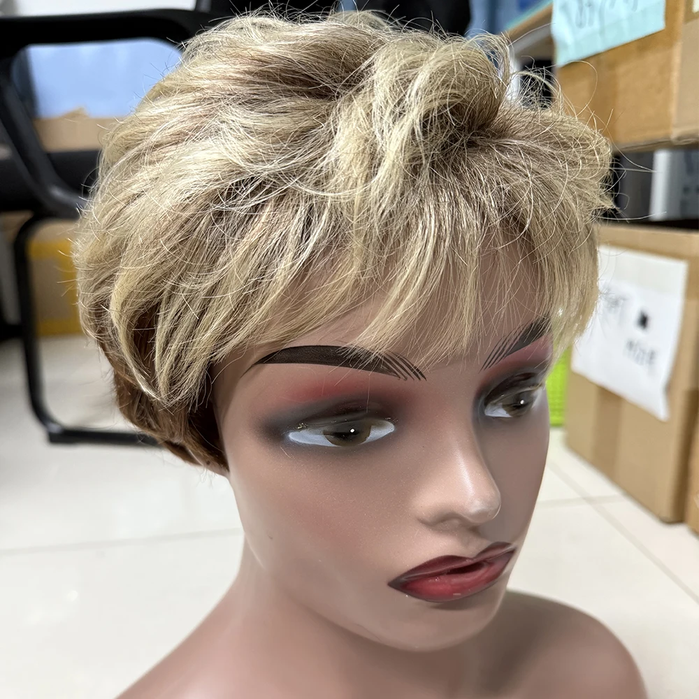 T4/27/613 Short Pixie Wig Heat Resistant Fiber Full Synthetic Ombre Short Wavy Hair Duby Wigs Layered for Cosplay or Daily Use
T4/27/613 Short Pixie Wig Heat Resistant Fiber Full Synthetic Ombre Short Wavy Hair Duby Wigs Layered for Cosplay or Daily Use