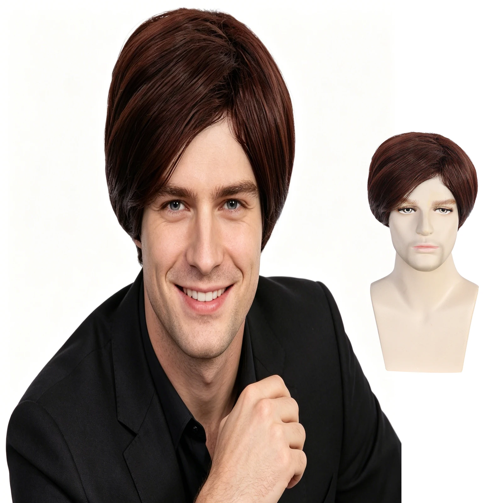 Men Brown Short Straight Wig for Men, Natural Layered Style Synthetic Hair Wig for Daily & Cosplay
Men Brown Short Straight Wig for Men, Natural Layered Style Synthetic Hair Wig for Daily & Cosplay