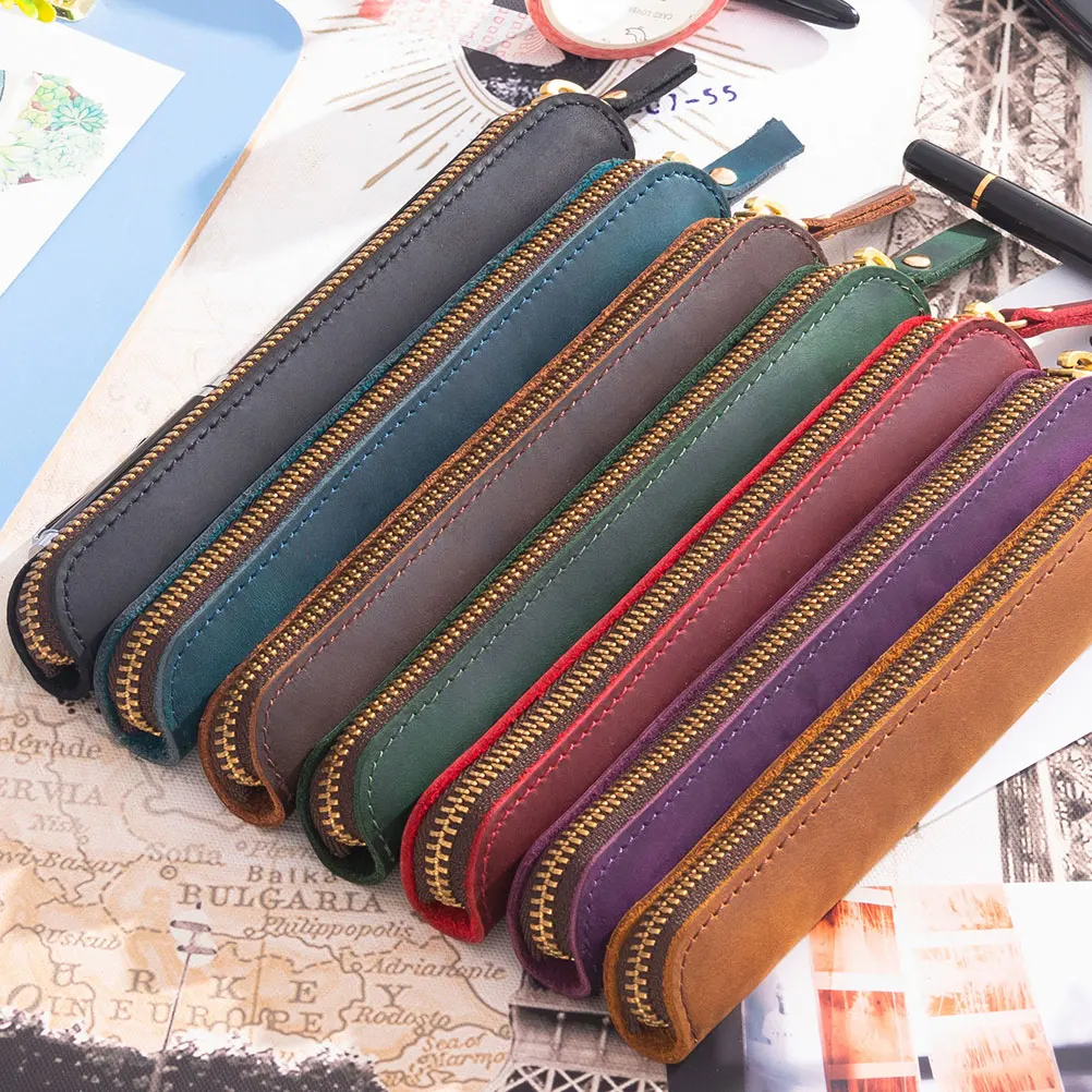Pen Case Pouch Holder For Fountain Pens Handmade Retro Style Snap Button Dark Brown Office College Use
Pen Case Pouch Holder For Fountain Pens Handmade Retro Style Snap Button Dark Brown Office College Use