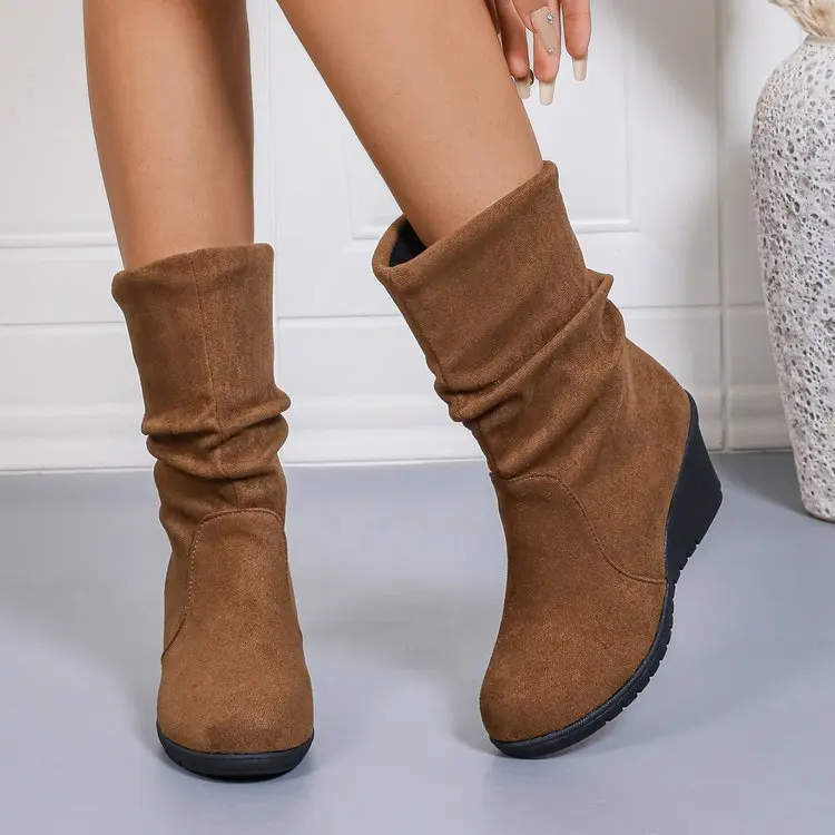 Women's Fashion Pleated Design Solid Color Ankle Boots 2025 Spring and Autumn Retro Anti-slip Casual Loose Boots Botas Mujer
Women's Fashion Pleated Design Solid Color Ankle Boots 2025 Spring and Autumn Retro Anti-slip Casual Loose Boots Botas Mujer