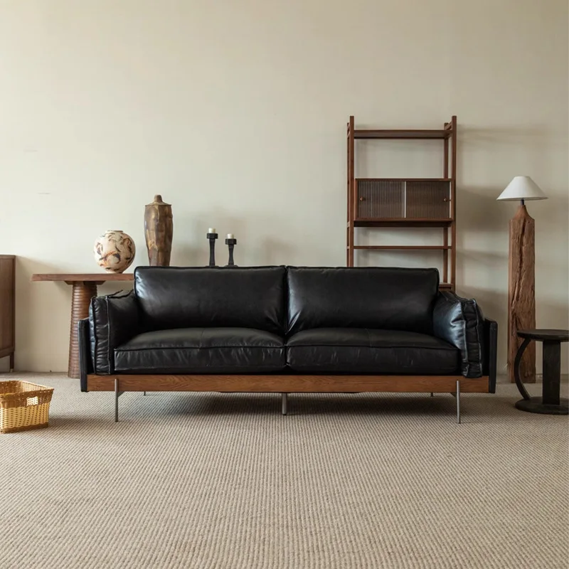 Vintage-style wax sofa, vintage designer small living room, creative homestay minimalist straight row sofa
Vintage-style wax sofa, vintage designer small living room, creative homestay minimalist straight row sofa