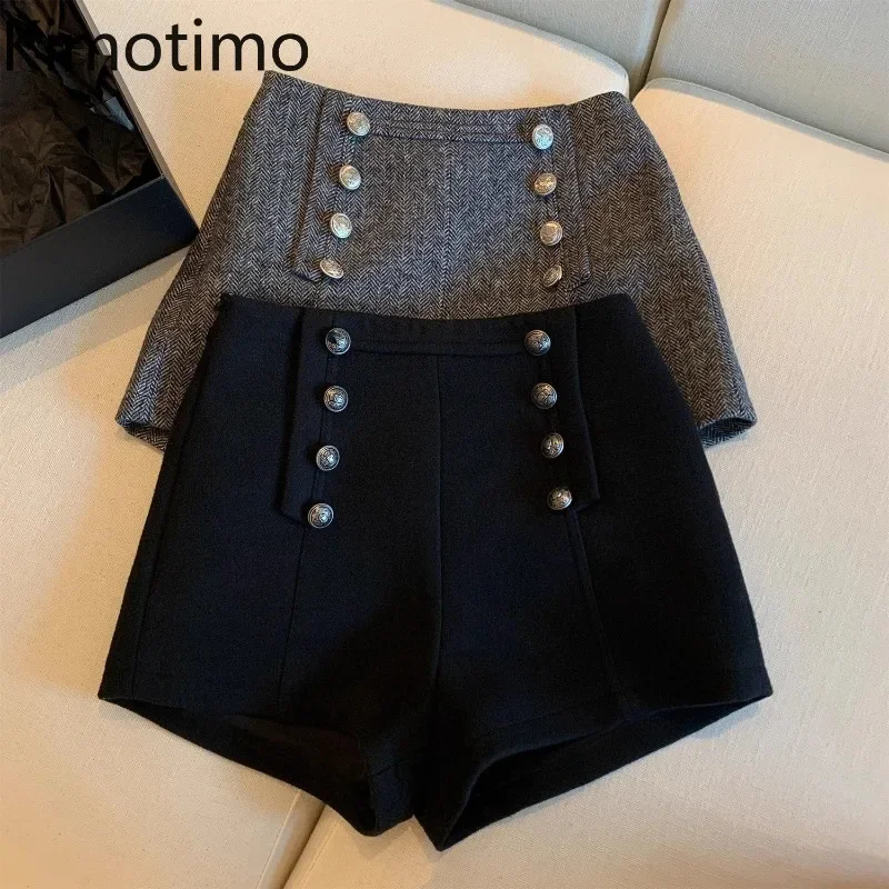 Kimotimo Woolen Shorts Women Vintage High Waist Double-breasted Wide Leg Short Pants 2025 New Fashion A-line Bottoms Ropa Mujer
Kimotimo Woolen Shorts Women Vintage High Waist Double-breasted Wide Leg Short Pants 2025 New Fashion A-line Bottoms Ropa Mujer