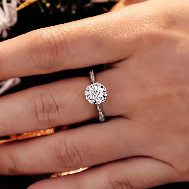 Provence jewelry 18K solid gold rings round cut lab diamond engagement rings custom flower halo wedding band anniversary gifts
Provence jewelry 18K solid gold rings round cut lab diamond engagement rings custom flower halo wedding band anniversary gifts