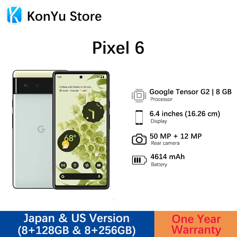 New Google Pixel 6 5G Smartphone 6.4" 8GB RAM 256GB ROM NFC 50MP&12MP&8MP Mobile Phones Original New Cellphone Android 12 OS
New Google Pixel 6 5G Smartphone 6.4" 8GB RAM 256GB ROM NFC 50MP&12MP&8MP Mobile Phones Original New Cellphone Android 12 OS