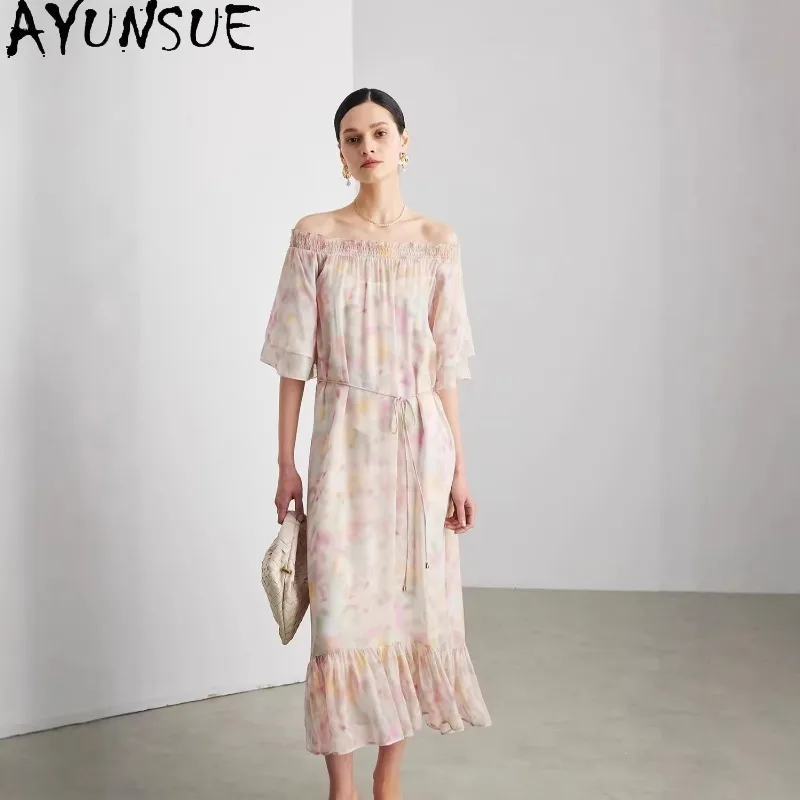 Georgette Silk Woman Dresses French Boat Neck Dresses for Woman Fashion Wedding Guest Dresses 100% Mulberry Silk Woman Clothes
Georgette Silk Woman Dresses French Boat Neck Dresses for Woman Fashion Wedding Guest Dresses 100% Mulberry Silk Woman Clothes