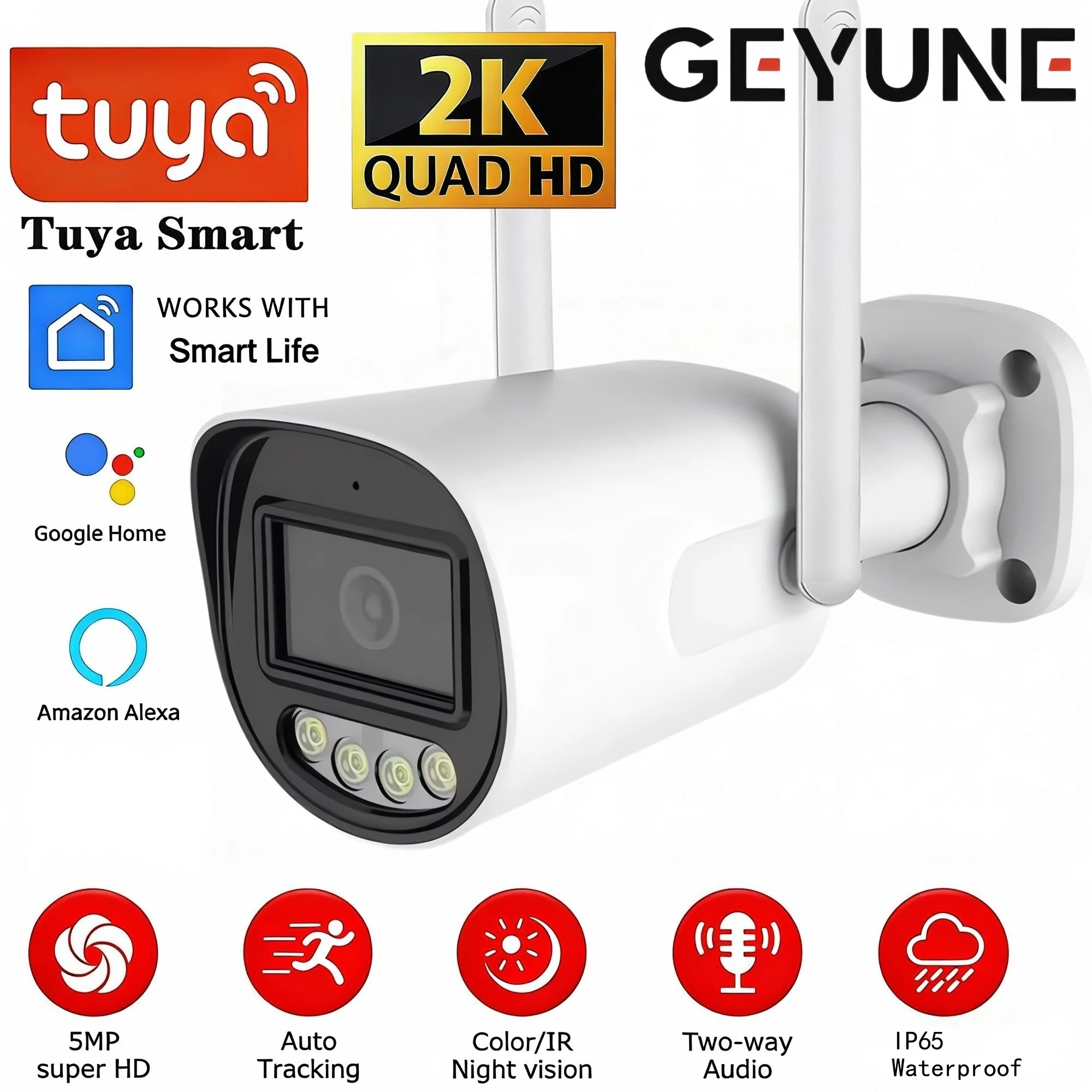 Tuya Wifi IP Camera Wireless HD 5MP AI Human Detect Camera CCTV Bullet Outdoor Surveillance Security Protection Waterproof Cam
Tuya Wifi IP Camera Wireless HD 5MP AI Human Detect Camera CCTV Bullet Outdoor Surveillance Security Protection Waterproof Cam