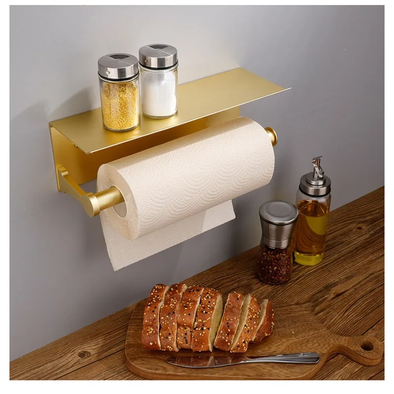 Gold Space Aluminum 2-in-1 Organizer - Wall Mount Paper Towel Holder & Shelf for Phones/Towels, No Drill Bathroom Storage
Gold Space Aluminum 2-in-1 Organizer - Wall Mount Paper Towel Holder & Shelf for Phones/Towels, No Drill Bathroom Storage