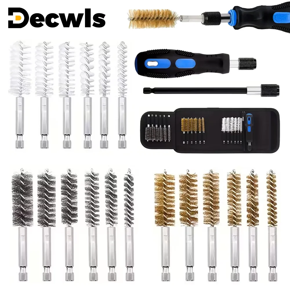 Pipe Brush Set Includes Nylon, Brass, Steel Wire Brushes, 1/4'' Connecting Rod, 150mm Extension Rod Suitable For Electric Drills
Pipe Brush Set Includes Nylon, Brass, Steel Wire Brushes, 1/4'' Connecting Rod, 150mm Extension Rod Suitable For Electric Drills