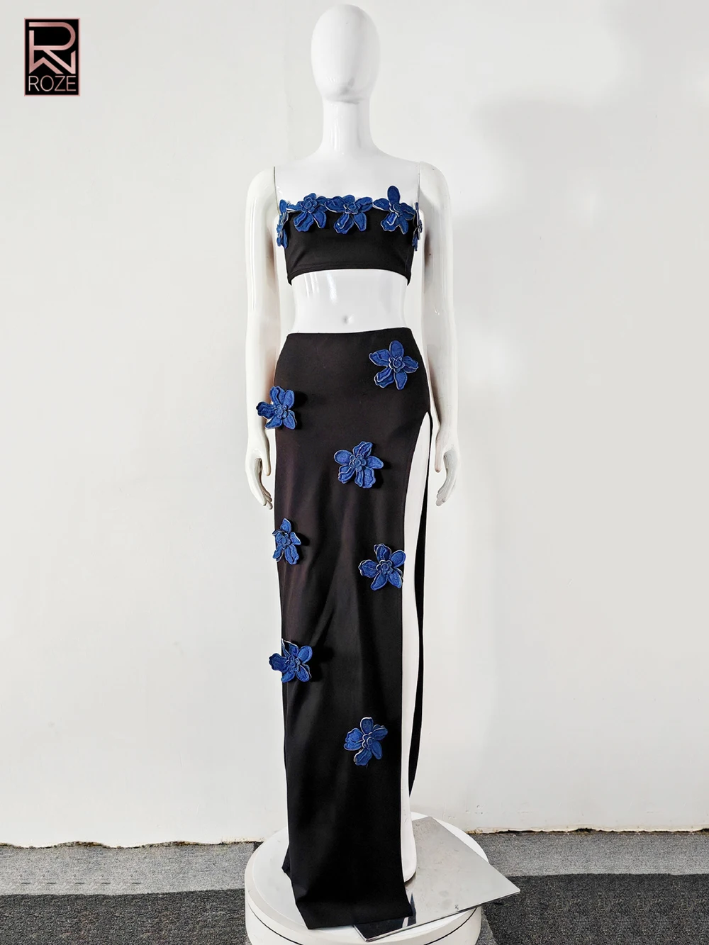 Splicing 3D Flowers Sexy Party Two Piece Set Strapless Crop Top And Long Skirts 2 Pieces Set Women 2025 New Outfits
Splicing 3D Flowers Sexy Party Two Piece Set Strapless Crop Top And Long Skirts 2 Pieces Set Women 2025 New Outfits