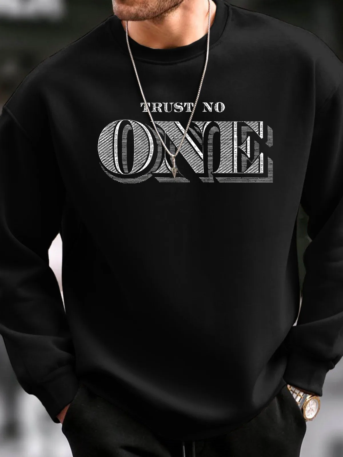 Men's Casual and Fashionable Long Sleeved Round Neck Pullover TRUST NO ONE Printed Pattern Suitable for Outdoor Sports Hoodies
Men's Casual and Fashionable Long Sleeved Round Neck Pullover TRUST NO ONE Printed Pattern Suitable for Outdoor Sports Hoodies