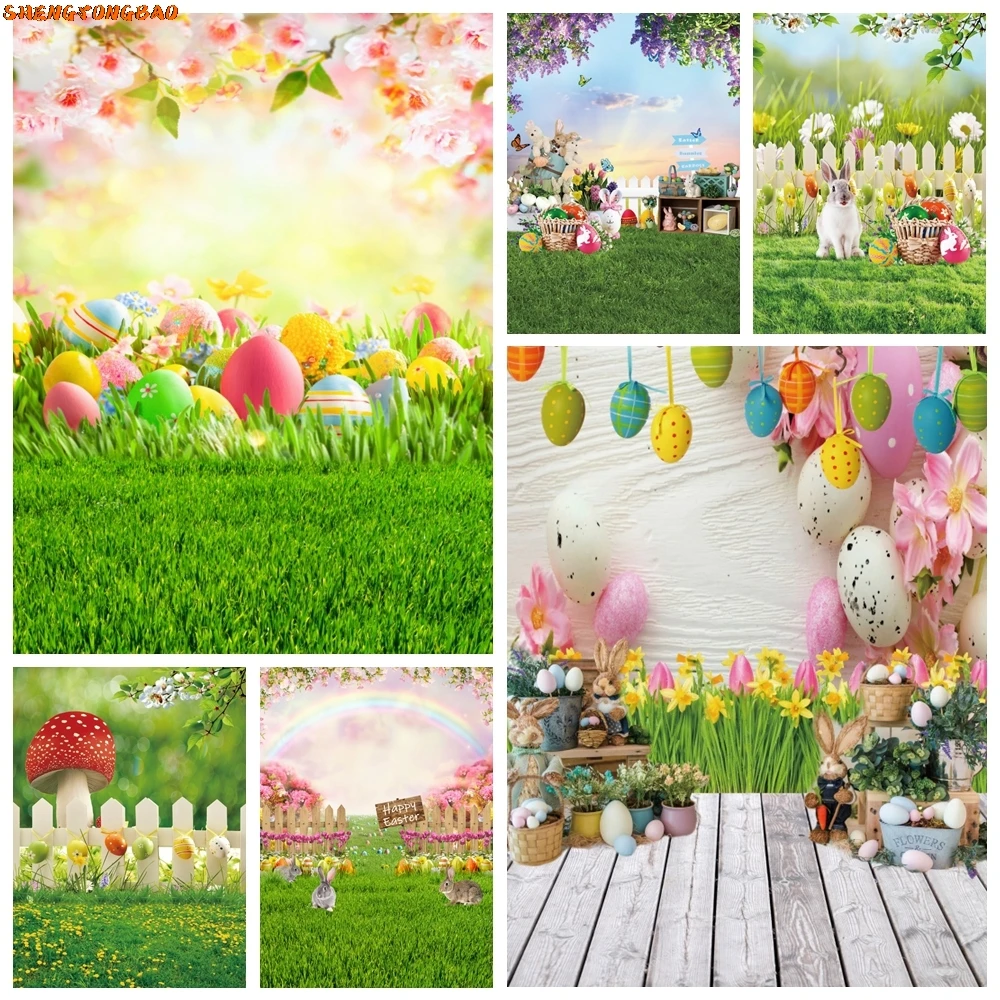 Spring Scenery Easter Backdrop Colorful Eggs Green Grass Rabbit Wood Floor Bunny Flower Baby Birthday Photography Background
Spring Scenery Easter Backdrop Colorful Eggs Green Grass Rabbit Wood Floor Bunny Flower Baby Birthday Photography Background