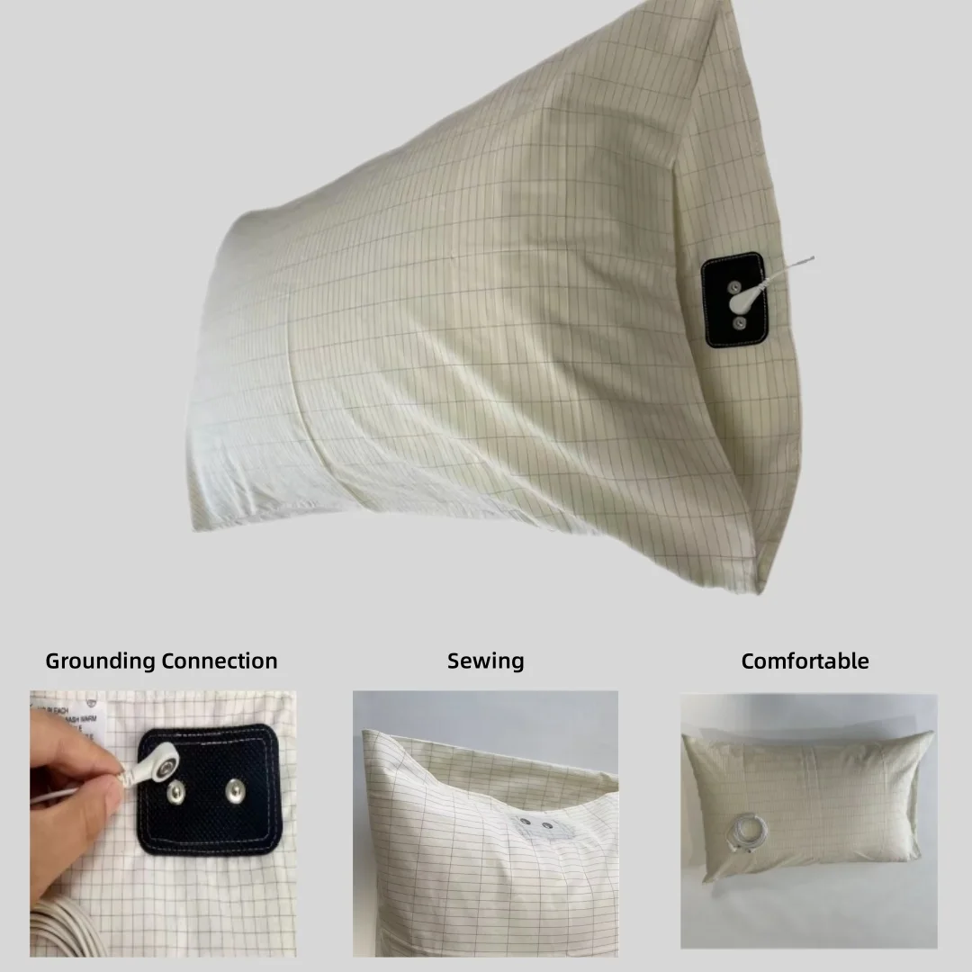 Beige Earthing Fitted Pillowcase with Silver Fiber Conductive Grounded ESD Cushion Cover Radiation Protection Health Product
Beige Earthing Fitted Pillowcase with Silver Fiber Conductive Grounded ESD Cushion Cover Radiation Protection Health Product