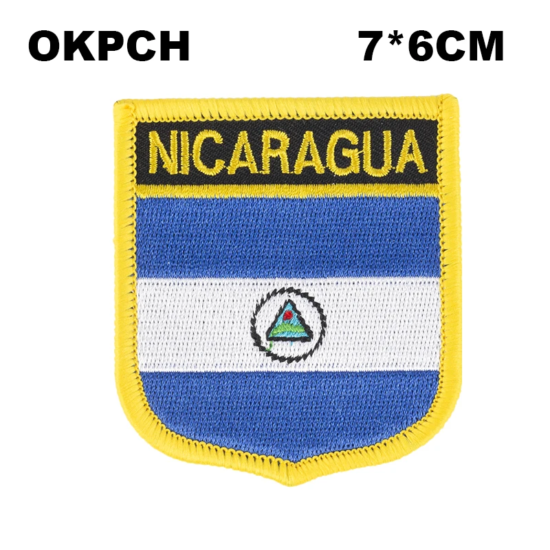 Nicaragua Flag Shield Shape Iron on Embroidery Patches Saw on Transfer Patches Sewing Applications for Clothes Back Pack Cap
Nicaragua Flag Shield Shape Iron on Embroidery Patches Saw on Transfer Patches Sewing Applications for Clothes Back Pack Cap