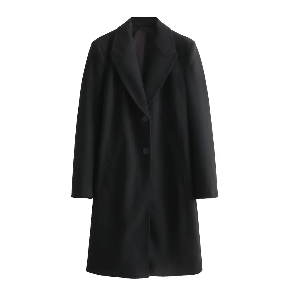 PB&ZA2024 British style two button mid length suit collar woolen coat available in plus size for autumn and winter women's wear
PB&ZA2024 British style two button mid length suit collar woolen coat available in plus size for autumn and winter women's wear