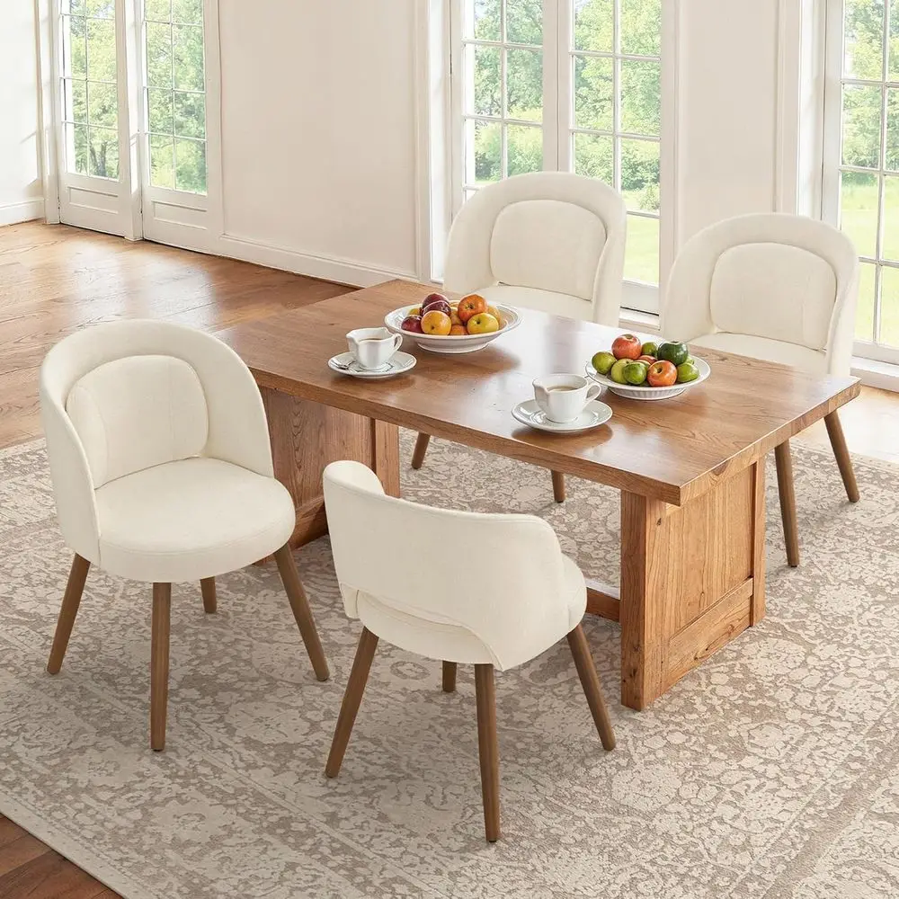 Set of 4 Linen Upholstered Dining Chairs with Solid Wood Legs, Curved Backrest and Lumbar Support for Home or Restaurant Use
Set of 4 Linen Upholstered Dining Chairs with Solid Wood Legs, Curved Backrest and Lumbar Support for Home or Restaurant Use