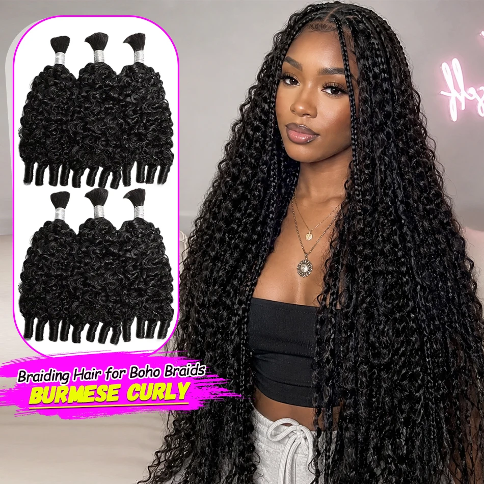 Human Braiding For Boho Braids Burmese Curly Bundles Human Hair For Bohemian Knotless Braids Curly Crochet Hair Extensions
Human Braiding For Boho Braids Burmese Curly Bundles Human Hair For Bohemian Knotless Braids Curly Crochet Hair Extensions