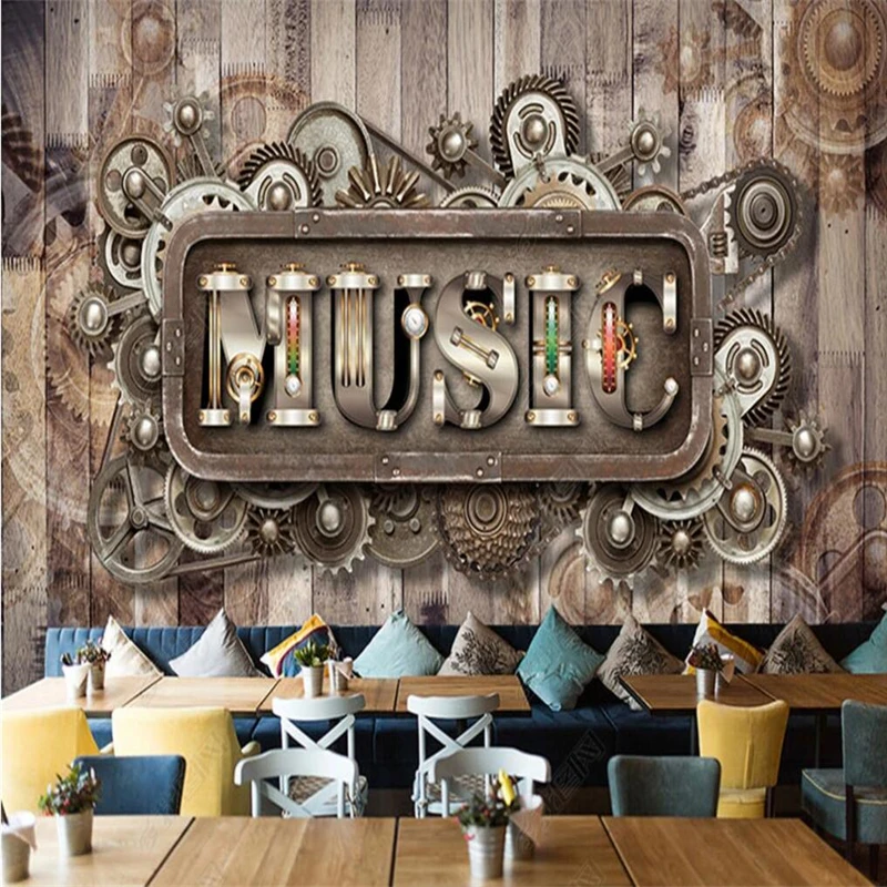 Nostalgic metal industrial style wallpaper retro mechanical bar KTV music restaurant bar background wall mural wallpaper
Nostalgic metal industrial style wallpaper retro mechanical bar KTV music restaurant bar background wall mural wallpaper
