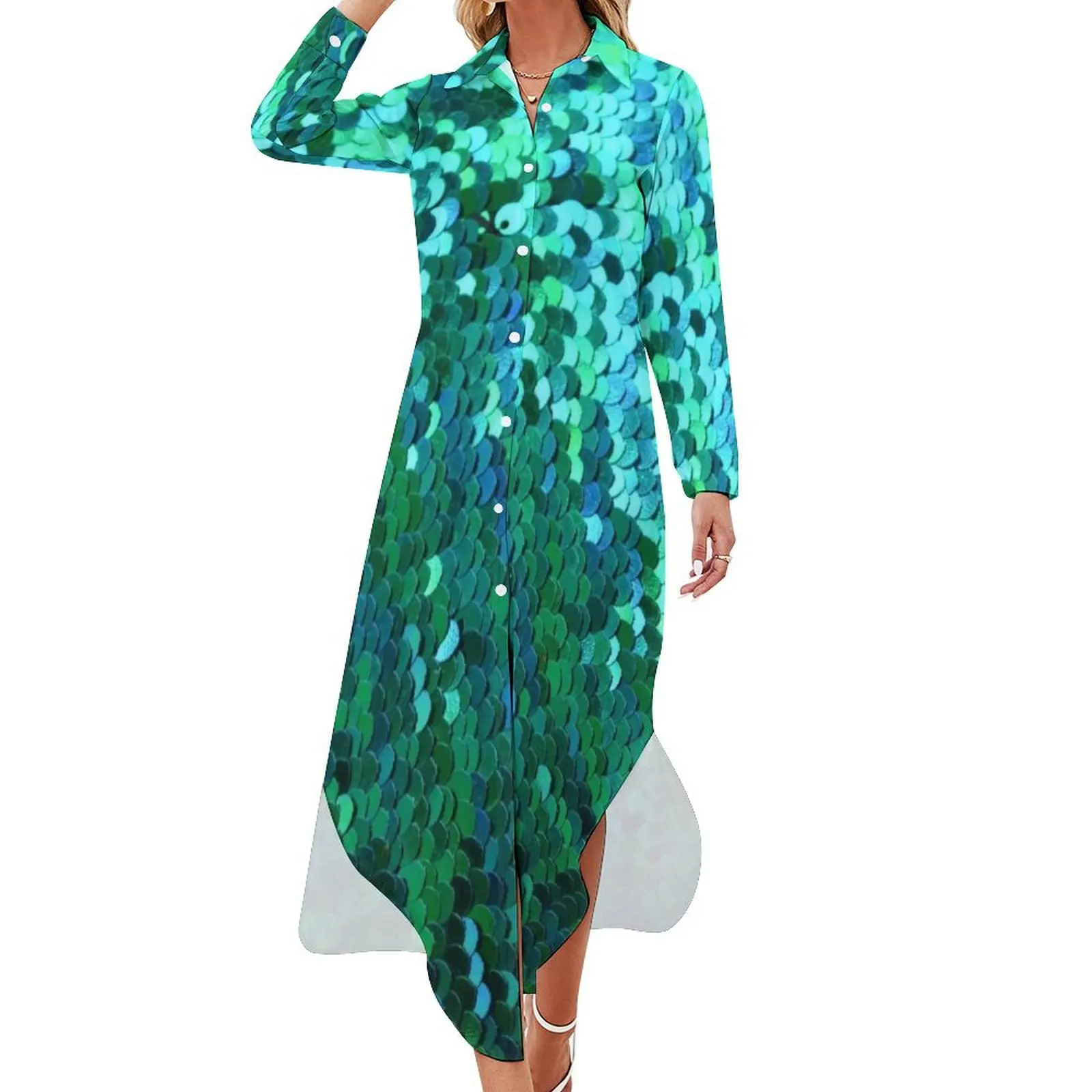 Sequins Long Sleeved Shirt Dress elegant women's dresses for wedding womens dress
Sequins Long Sleeved Shirt Dress elegant women's dresses for wedding womens dress
