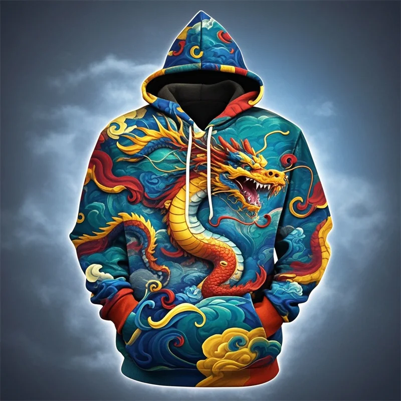 Cool Dragon Pattern Hoodie For Men Colorful Animal 3D Printed Long Sleeves Casual Pullover Street Tops Hoodies Loose Sweatshirt
Cool Dragon Pattern Hoodie For Men Colorful Animal 3D Printed Long Sleeves Casual Pullover Street Tops Hoodies Loose Sweatshirt