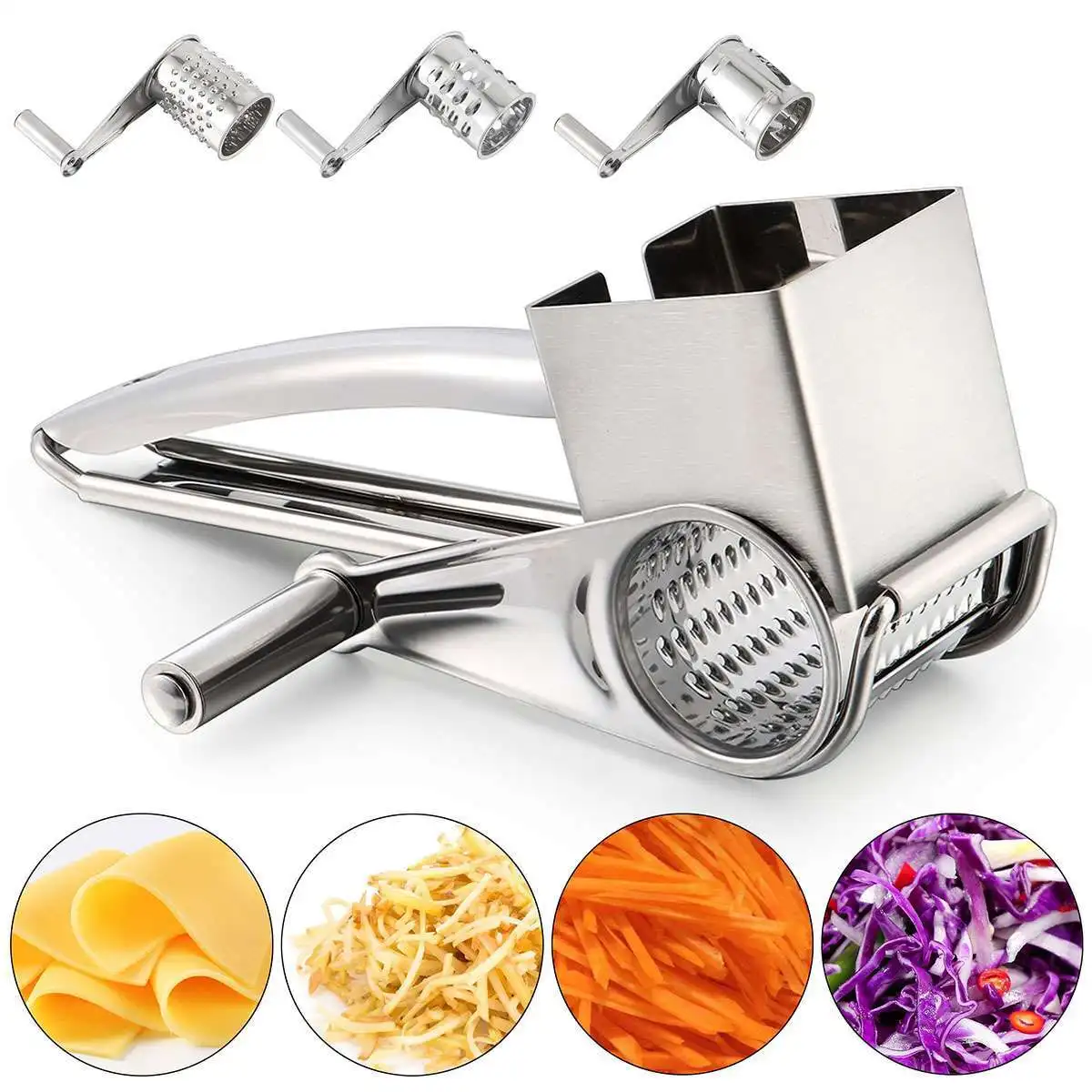 Stainless Steel Hand-Cranked Rotary Cheese Grater Ginger Shredder Kitchen Tool
Stainless Steel Hand-Cranked Rotary Cheese Grater Ginger Shredder Kitchen Tool